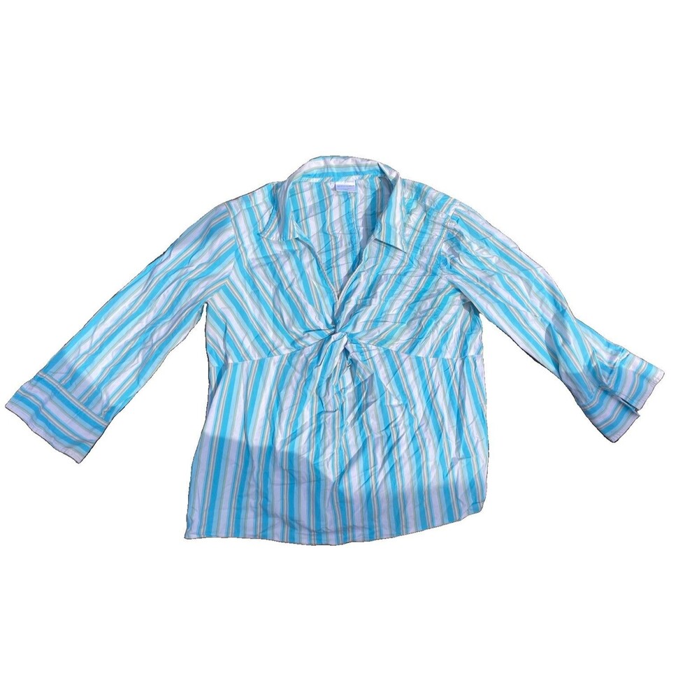 Motherhood Maternity Long Sleeve Shirt Top Women’s Size XL Blue Stripe Vneck